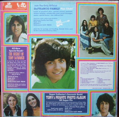 The DeFranco Family Featuring Tony DeFranco - Save The Last Dance For Me (LP, Album, San) (Mint (M)) - Image 4
