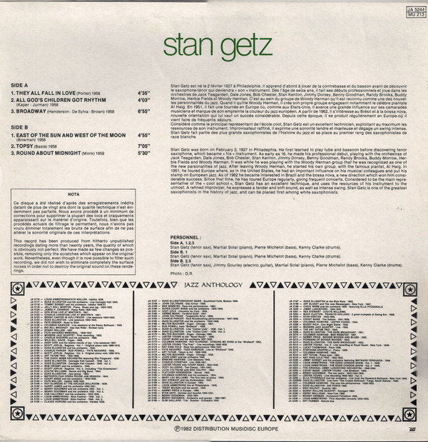 Stan Getz - Live In Europe 1958 (LP, Comp) (Near Mint (NM or M-)) - Image 2