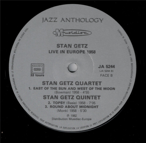 Stan Getz - Live In Europe 1958 (LP, Comp) (Near Mint (NM or M-)) - Image 4
