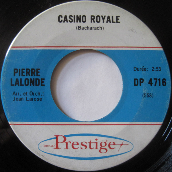 Pierre Lalonde - Casino Royale / Sleepy Joe (7") (Very Good (VG))