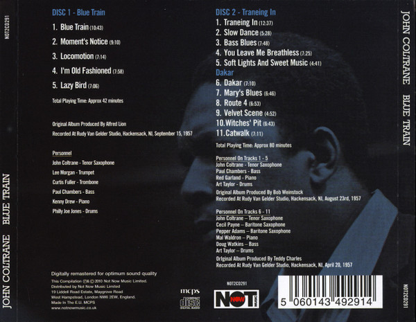 John Coltrane - Blue Train (Blue Train, Traneing In, Dakar) (2xCD, Comp, RM) (Mint (M)) - Image 3