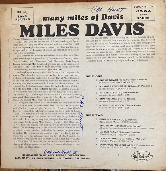 Miles Davis - Many Miles Of Davis (LP, Comp) (Very Good (VG)) - Image 2