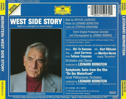 Leonard Bernstein, Kiri Te Kanawa, José Carreras, Tatiana Troyanos, Kurt Ollmann, Marilyn Horne - West Side Story (2xCD, Album) (Mint (M)) - Image 2