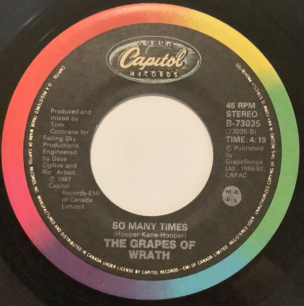 The Grapes Of Wrath - Peace Of Mind (7", Single) (Near Mint (NM or M-)) - Image 4