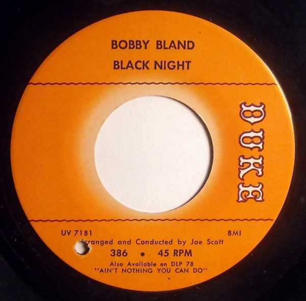 Bobby Bland - Blind Man / Black Night (7") (Very Good Plus (VG+)) - Image 2
