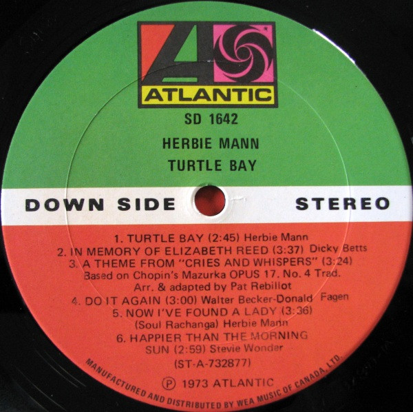 Herbie Mann - Turtle Bay (LP, Album) (Very Good Plus (VG+)) - Image 4