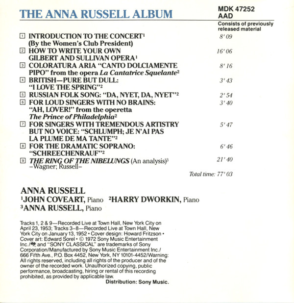 Anna Russell - The Anna Russell Album? (CD, Album, Mono, RE) (Near Mint (NM or M-)) - Image 5
