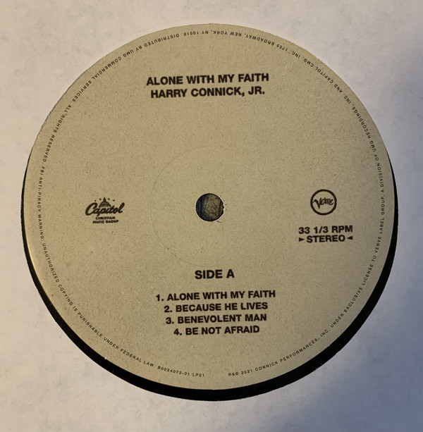 Harry Connick, Jr. - Alone With My Faith (LP) (Mint (M)) - Image 5