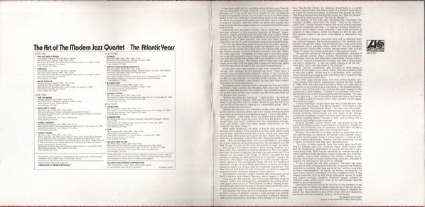 The Modern Jazz Quartet - The Art Of The Modern Jazz Quartet - The Atlantic Years (2xLP, Comp) (Very Good Plus (VG+)) - Image 2