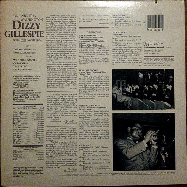 Dizzy Gillespie With The Orchestra (4) - One Night In Washington (LP, Album) (Near Mint (NM or M-)) - Image 2