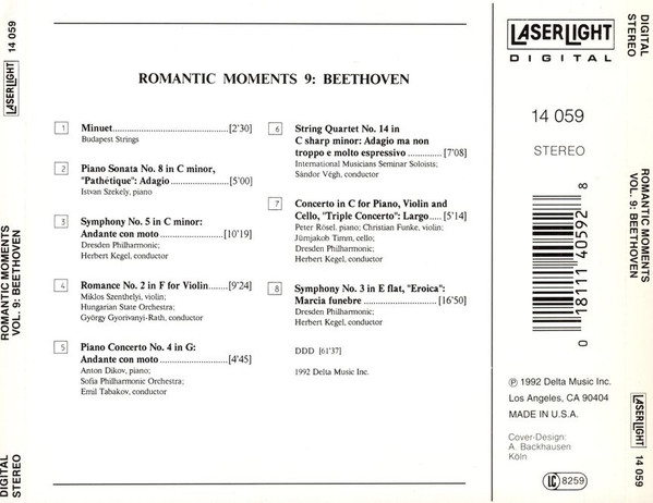 Various - Romantic Moments Vol. 9 - Beethoven (CD, Comp) (Near Mint (NM or M-)) - Image 2