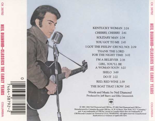 Neil Diamond - Classics The Early Years (CD, Comp, RP) (Mint (M)) - Image 2