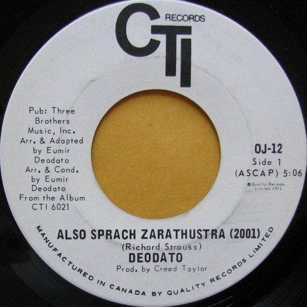 Eumir Deodato - Also Sprach Zarathustra (2001) (7") (Near Mint (NM or M-))