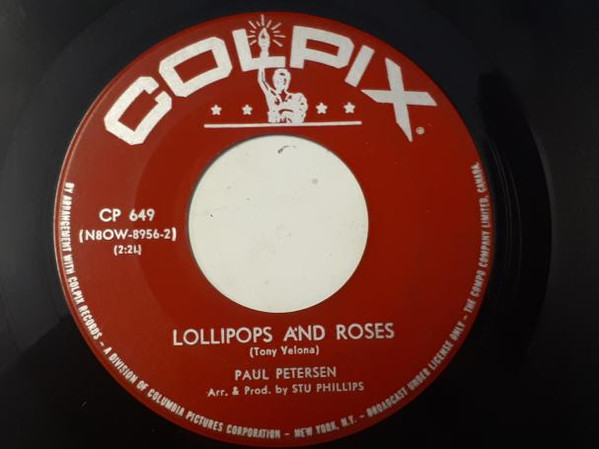 Paul Petersen - Lollipops And Roses / Please Mr. Sun (7", Single, Red) (Very Good Plus (VG+))