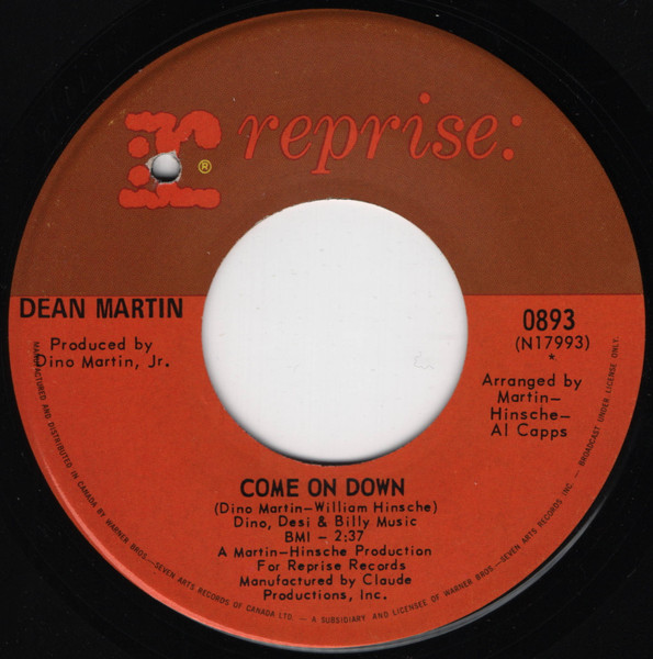 Dean Martin - Come On Down (7", Single) (Very Good Plus (VG+))