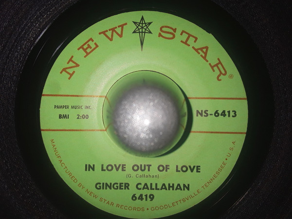 Ginger Callahan - A Sinful Soul / In Love Out Of Love (7") (Very Good Plus (VG+)) - Image 2