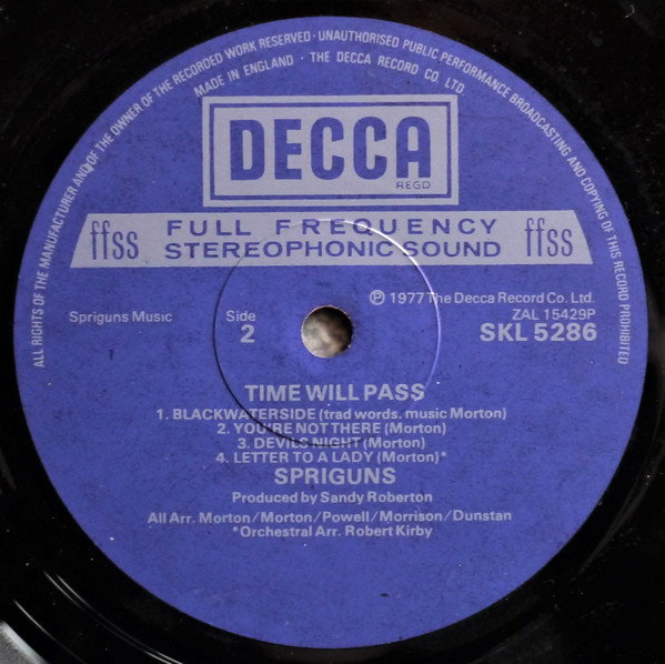 Spriguns - Time Will Pass (LP, Album) (Near Mint (NM or M-)) - Image 4