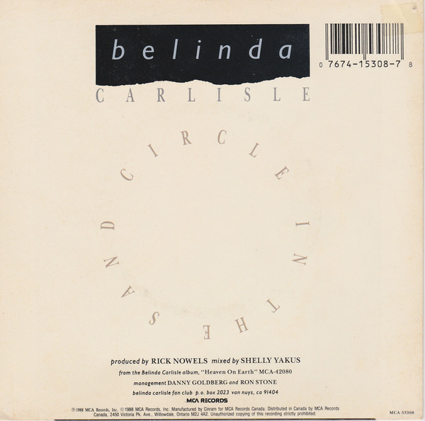 Belinda Carlisle - Circle In The Sand (7", Single) (Very Good Plus (VG+)) - Image 2