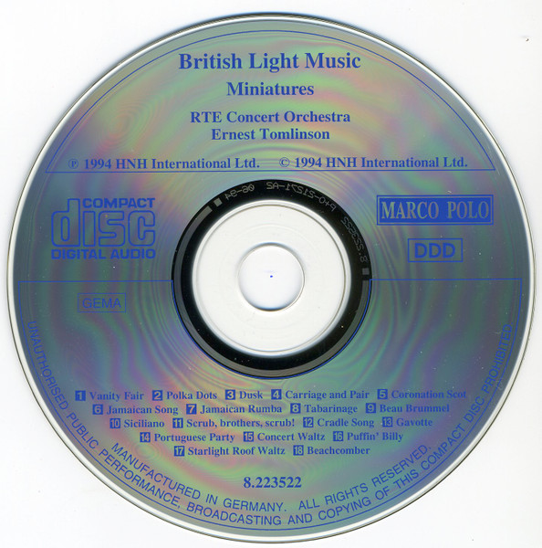RTÉ Concert Orchestra, Ernest Tomlinson - Miniatures (CD, Album) (Near Mint (NM or M-)) - Image 3