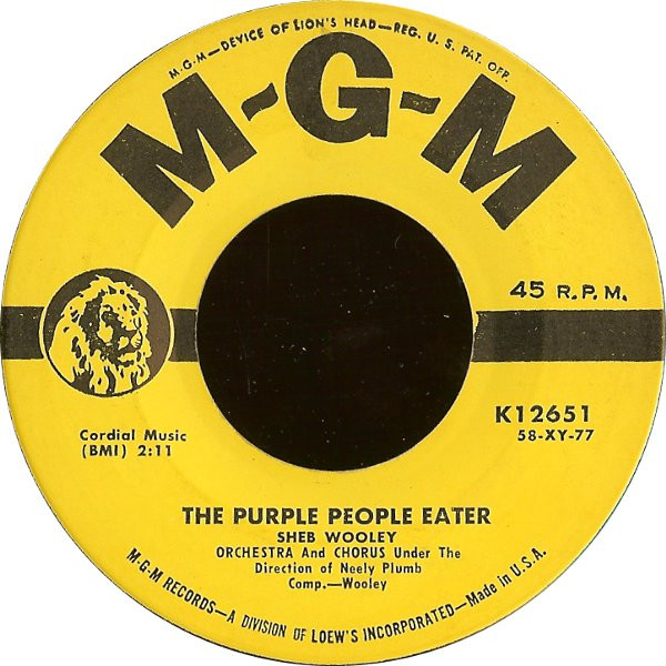 Sheb Wooley - The Purple People Eater (7", Single, MGM) (Very Good Plus (VG+))