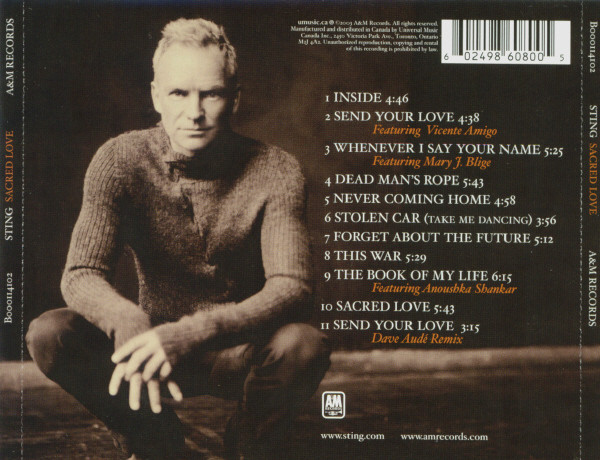 Sting - Sacred Love (CD, Album) (Near Mint (NM or M-)) - Image 3