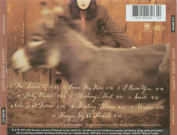 Jann Arden - Happy? (CD, Album, Club) (Mint (M)) - Image 2