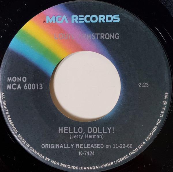 Louis Armstrong - Hello, Dolly! / Blueberry Hill (7", Single, Mono, RE) (Very Good Plus (VG+))