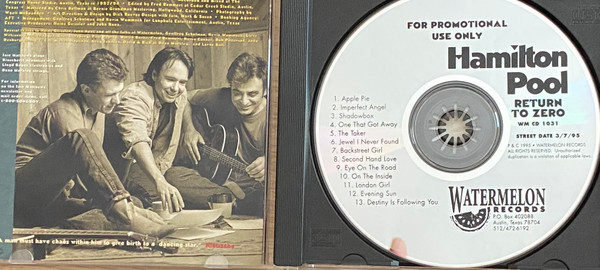 Hamilton Pool - Return To Zero (CD, Album, Promo) (Mint (M)) - Image 2