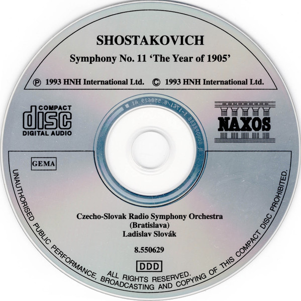 Czecho-Slovak Radio Symphony Orchestra (Bratislava)*, Ladislav Slovák - Shostakovich: Symphony No. 11 'The Year Of 1905' (CD, Album, RE) (Near Mint (NM or M-)) - Image 4