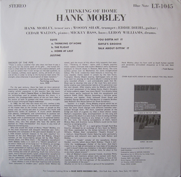 Hank Mobley - Thinking Of Home (LP, Album, RE, Sco) (Near Mint (NM or M-)) - Image 2