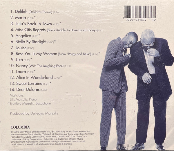 Ellis Marsalis And Branford Marsalis - Loved Ones (CD, Album) (Near Mint (NM or M-)) - Image 2