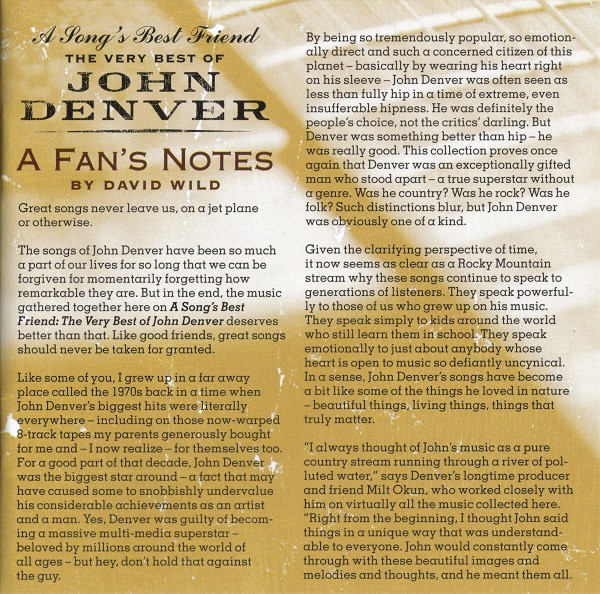 John Denver - A Song's Best Friend: The Very Best Of John Denver (2xCD, Comp) (Near Mint (NM or M-)) - Image 3