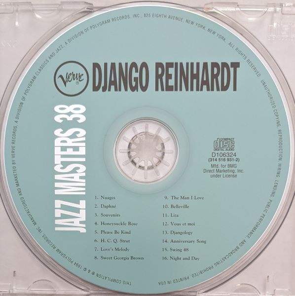 Django Reinhardt - Verve Jazz Masters 38 (CD, Comp, Club) (Near Mint (NM or M-)) - Image 3