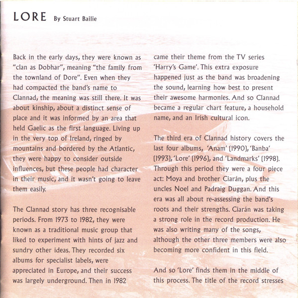 Clannad - Lore (CD, Album, RM) (Near Mint (NM or M-)) - Image 3