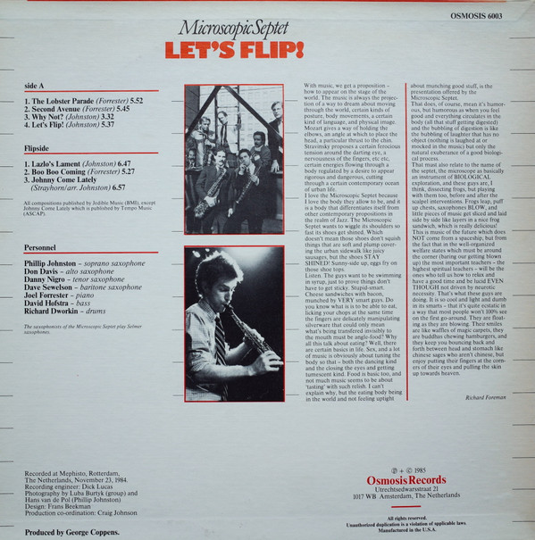 Microscopic Septet - Let's Flip! (Live At Mephisto) (LP, Album) (Near Mint (NM or M-)) - Image 2