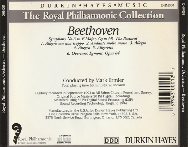 Ludwig van Beethoven, Royal Philharmonic Orchestra Conducted By Mark Ermler - Symphony No.6 In F Major, Opus 68 'The Pastoral' / Overture: Egmont, Opus 84 (CD) (Near Mint (NM or M-)) - Image 4