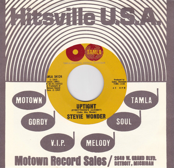 Stevie Wonder - Uptight (Everything's Alright) (7", Styrene, Mon) (Near Mint (NM or M-)) - Image 3