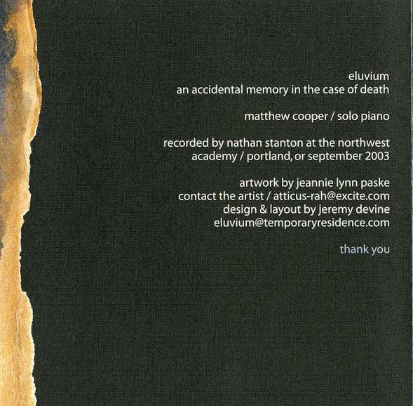 Eluvium - An Accidental Memory In The Case Of Death (CD, Album) (Near Mint (NM or M-)) - Image 5