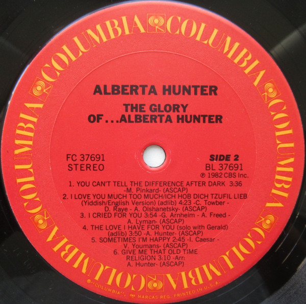 Alberta Hunter - The Glory Of…Alberta Hunter (LP, Album, Pit) (Very Good (VG)) - Image 4