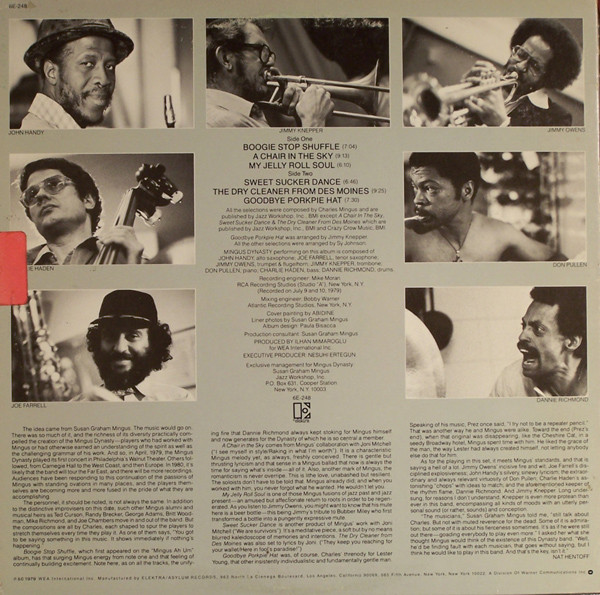 Mingus Dynasty, Joe Farrell, Charlie Haden, John Handy, Jimmy Knepper, Jimmy Owens, Don Pullen, Dannie Richmond - Chair In The Sky (LP, Album) (Near Mint (NM or M-)) - Image 2