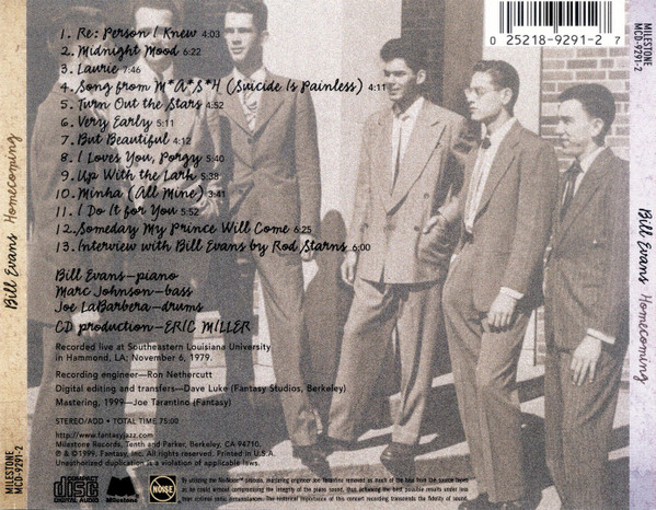 Bill Evans - Homecoming (CD, Album) (Near Mint (NM or M-)) - Image 2