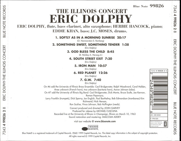 Eric Dolphy - The Illinois Concert (CD, Album) (Near Mint (NM or M-)) - Image 2