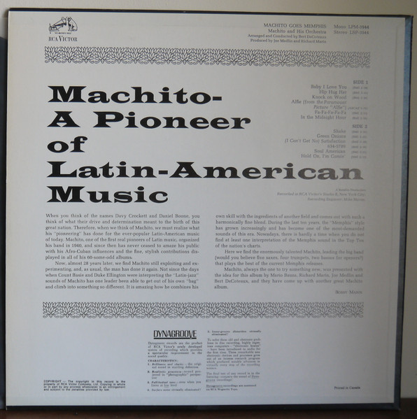 Machito - Machito Goes Memphis (LP, Album) (Very Good (VG)) - Image 2