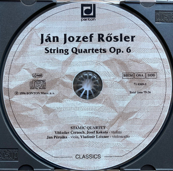 Jan Josef Rösler - Stamic Quartet - String Quartets Op. 6 (CD, Album) (Near Mint (NM or M-)) - Image 2