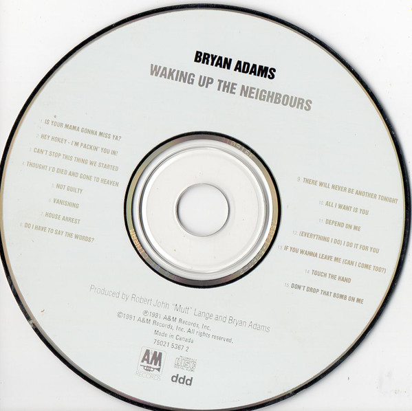 Bryan Adams - Waking Up The Neighbours (CD, Album) (Near Mint (NM or M-)) - Image 4