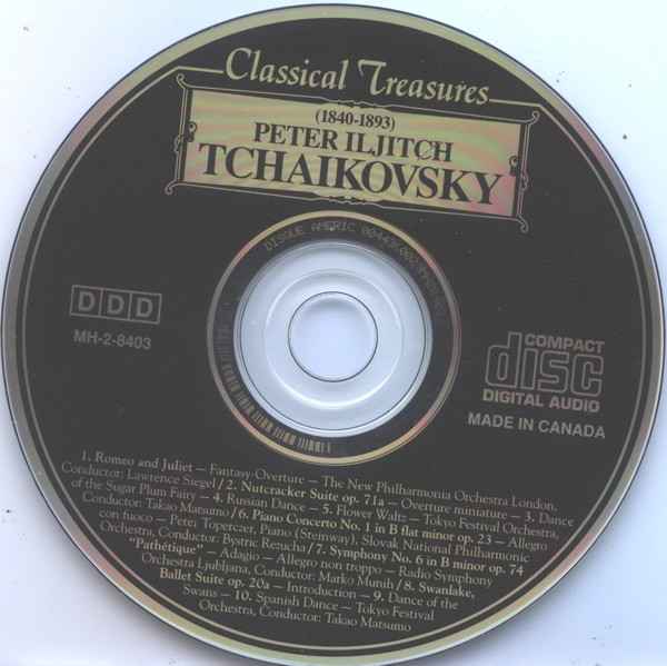 Pyotr Ilyich Tchaikovsky - Romeo And Juliet • Nutcracker Suite Op. 71a • Piano Concerto No. 1 In B Flat Minor Op. 23 • Swanlake, Ballet Suite Op. 20a (CD, Comp) (Mint (M)) - Image 3