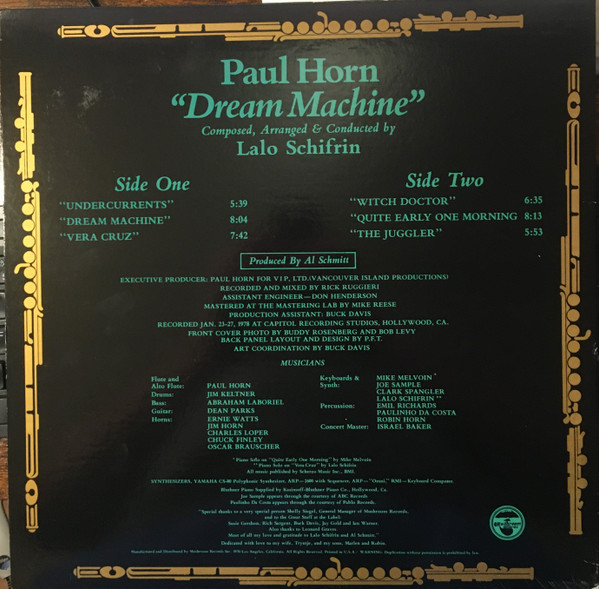 Paul Horn - Dream Machine (LP, Album, PRC) (Very Good Plus (VG+)) - Image 2