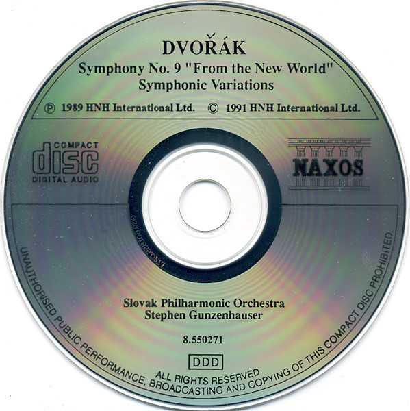Dvořák*, Slovak Philharmonic Orchestra, Stephen Gunzenhauser - Symphony No. 9 "From The New World", Symphonic Variations (CD, Album) (Near Mint (NM or M-)) - Image 3