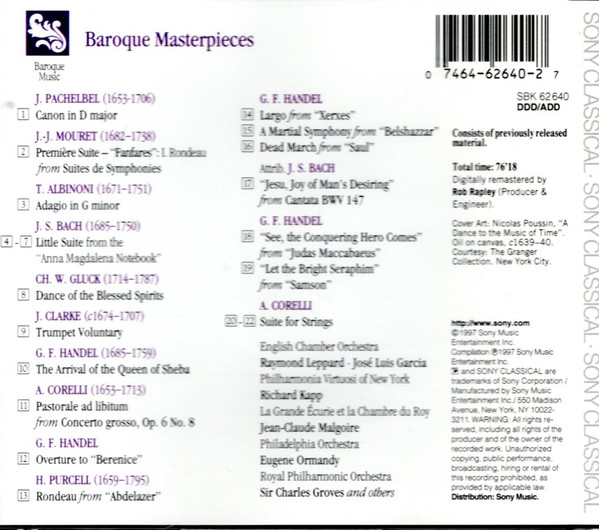 Various - Baroque Masterpieces (CD, Comp, RM) (Near Mint (NM or M-)) - Image 2