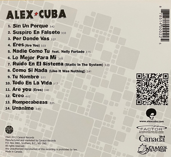 Alex Cuba - Ruido En El Sistema - Static In The System (CD, Album) (Near Mint (NM or M-)) - Image 2